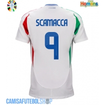 Camisa de time de futebol Itália Gianluca Scamacca #9 Replicas 2º Equipamento Europeu 2024 Manga Curta